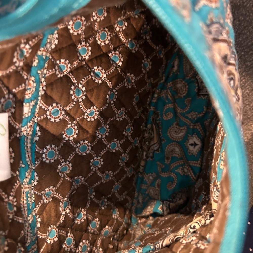 Vera Bradley Lisa B totally turquoise pattern purse - Picture 4 of 6